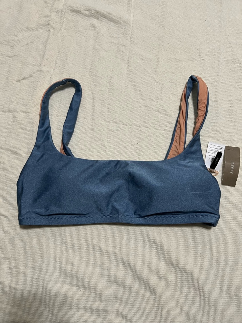 J.Crew Bikini Top Womens Blue SquareNeck Swimwear Size M NWT